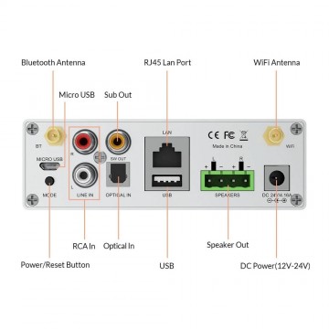 Arylic A50+ Ολοκληρωμένος Ενισχυτής Hi-Fi Stereo Ασημί Arylic A50+ Ολοκληρωμένος Ενισχυτής Hi-Fi Stereo Ασημί